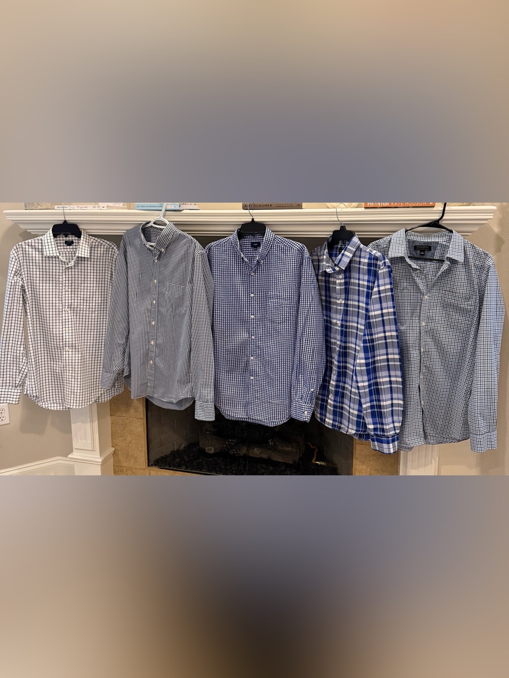 Five Large Button Down Shirts: 3 J. Crew & 2 Banana Republic
